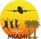 Miami - vector badge - emblem - summer tropical