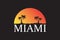Miami -  Vector illustration design for banner, t-shirt graphics, fashion prints, slogan tees, stickers, cards, poster, emblem