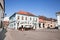 Mian square with old architecture , Medias, Transylvania, Romania