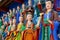 Mianyang, China: Colourful Buddhas at Temple