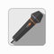 Mic flat icon symbol. Isolated microphone app button vector
