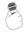 Mic holding cartoon hand outline illustration