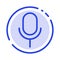 Mic, Microphone, Basic, Ui Blue Dotted Line Line Icon
