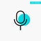 Mic, Microphone, Basic, Ui turquoise highlight circle point Vector icon