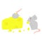 Mice Eating Cheese Vector