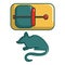 Mice trap icon, cartoon style