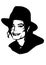 Michael Jackson face with hat vector silhouette