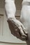 Michelangelo`s David hand details