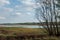 Michelbach lake in autumn on beautiful cloudy sky ba