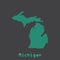 Michigan abstract dots state map. Dotted style.