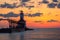 Michigan City East Pierhead Lighthouse After Sunset