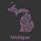 Michigan line art map