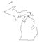 Michigan MI State Border USA Map Outline