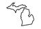 Michigan outline map state shape