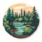 Michigan Pine Forest Crater Sticker