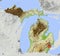 Michigan, relief map