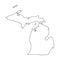 Michigan, state of USA - solid black outline map of country area. Simple flat vector illustration