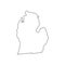 Michigan - U.S. state. Contour line in black color. Vector illustration. EPS 10