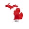 Michigan. United States Of America. Vector illustration. Watercolor texture.