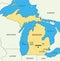 Michigan - vector map
