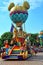 Mickey balloon cart on disney parade
