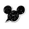 Mickey vector illustration icon mouse modern black sticker ears painted Mickey Mouse head