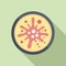 Micro bacteria icon flat vector. Petri dish