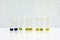 Micro centrifuge tubes of samples for testing anti-biotic in beef or meats by using test kit sample culture in purple violet agar