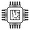 Micro cpu icon outline vector. Computer digital