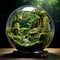 Micro Jungle: An enchanting realm of thriving moss and ferns in a miniature world
