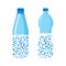 Micro plastic pollution concept. Microplastic in water. Vector illustration.