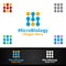 Micro Science and Research Lab Logo for Microbiology, Biotechnology, Chemistry, or Education Design