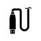 Micro USB output black glyph manual label icon