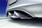 A micro view of the jagged edges of a racing cars protective rear diffuser showing the futuristic design for aerodynamic