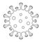 Microbe, bacterium icon, virus icon in glyph style, corona virus, outline vector illustration isolated on white.  China pathogen r