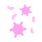 Microbe, bacterium, virus. Cartoon design icon. Flat vector illustration. Isolated on white background.