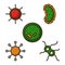 Microbe Germ Virus and Bacteria. Filled Outline Icon Design Vector