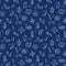 Microbes Bioengineering vector concept line blue seamless pattern