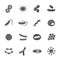 Microbes types vector icon set