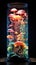 Microbial wonders: Mushroom marvels in test tubes and flasks. Created with Generative AI