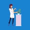 Microbiology and bioengineering scientist flat vector illustration isolatedÑŽ