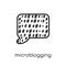 Microblogging icon. Trendy modern flat linear vector Microblogging icon on white background from thin line Technology collection