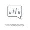 Microblogging linear icon. Modern outline Microblogging logo con