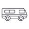 Microbus,minibus vector line icon, sign, illustration on background, editable strokes