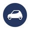 microcar icon in badge style. One of cars collection icon can be used for UI, UX