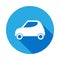 microcar icon with long shadow. Premium quality graphic design icon with long shadow. Signs and symbols can be used for web, logo