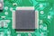 Microchip close-up, High tech electronic, printed ciurcuit board