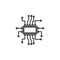Microchip electronic device icon. Element of artificial intelligence icon for mobile concept and web apps. Thin line Microchip ele