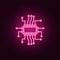 Microchip electronic device icon. Elements of artifical in neon style icons. Simple icon for websites, web design, mobile app,