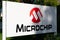 Microchip logo at HQ in Silicon Valley